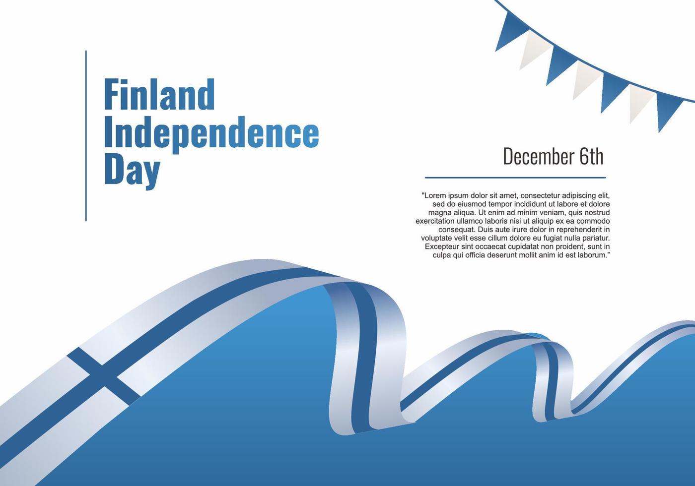 banner di sfondo festa dell'indipendenza della finlandia per la celebrazione nazionale. vettore