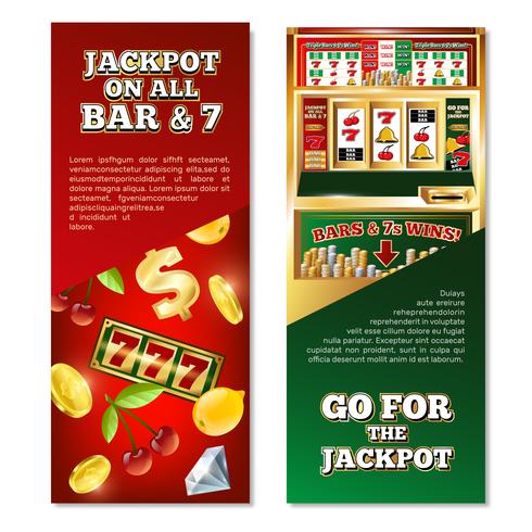 Banner verticale di slot machine vettore