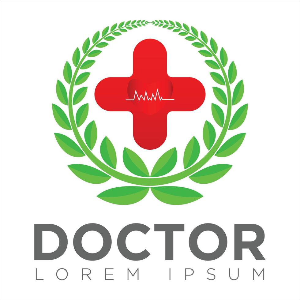 Doctorl logo-cuore e cornice illustrazione vettoriale. vettore