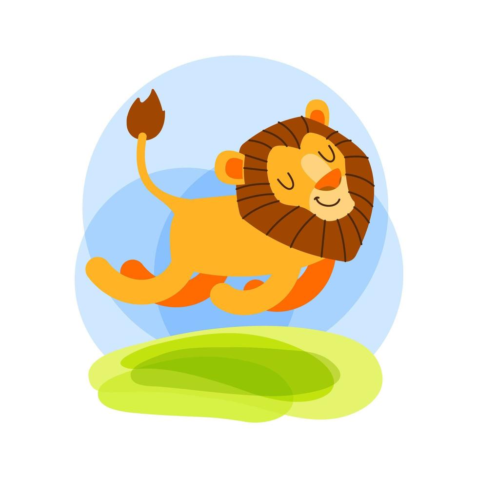 carino piccolo leone fumetto illustrazione vettoriale