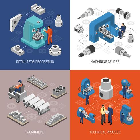 Concetto di design isometrico di industria pesante vettore