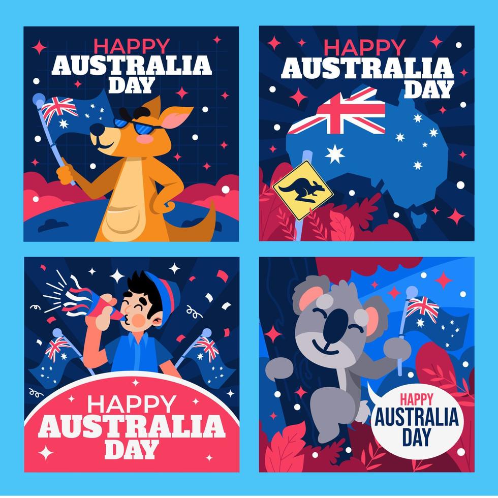 festa della celebrazione del giorno dell'australia vettore