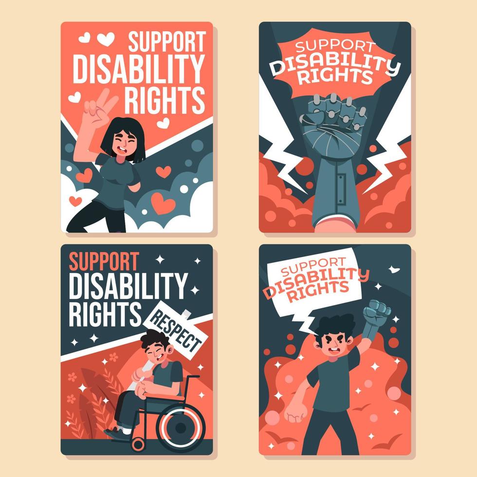 carta di sostegno per i diritti della disabilità vettore