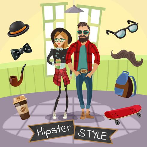 Illustrazione di sottocultura di hipsters vettore