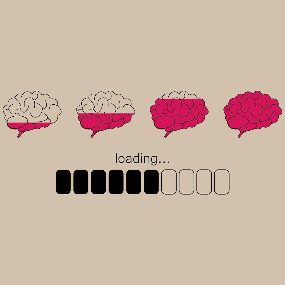 caricamento dell'illustrazione vettoriale del cervello