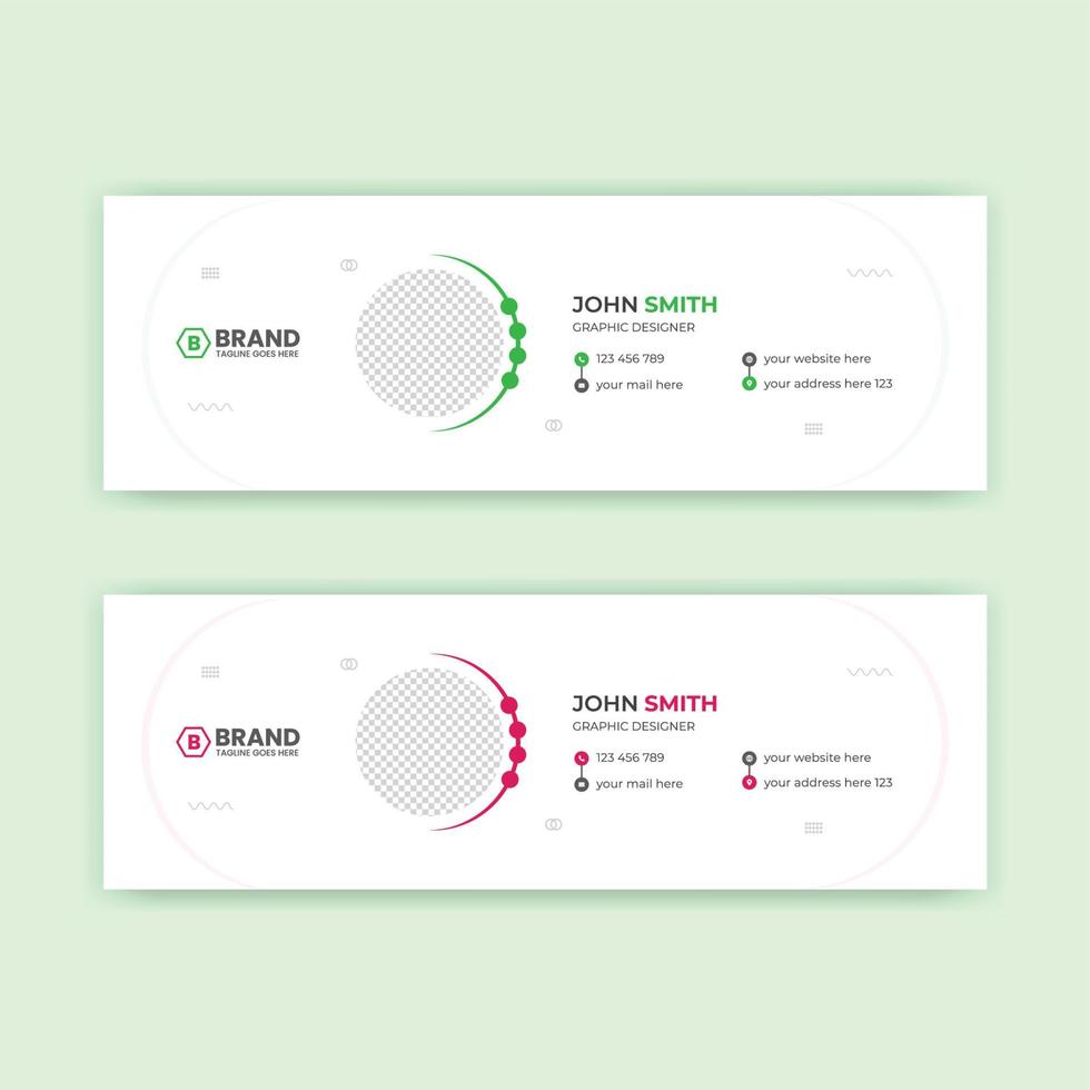 download professionale del modello di progettazione della firma di posta elettronica aziendale aziendale professionale vettore