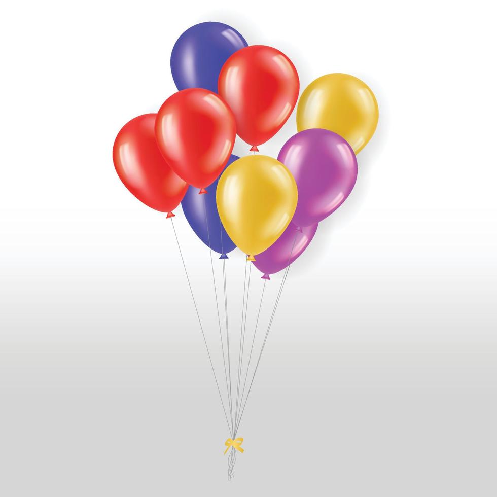 sfondo di palloncini d'oro di compleanno con sfondo realistico vettore