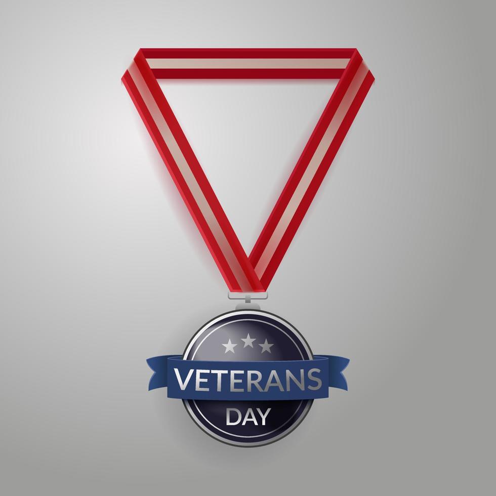 medaglia del giorno dei veterani buona giornata dei veterani vettore
