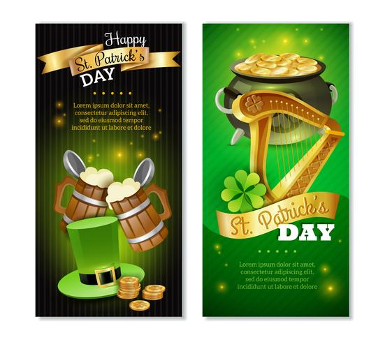 Set di banner verticali di Saint Patricks Day vettore