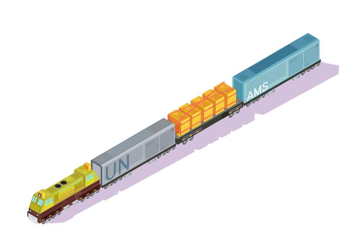 Composizione isometrica del treno della ferrovia vettore