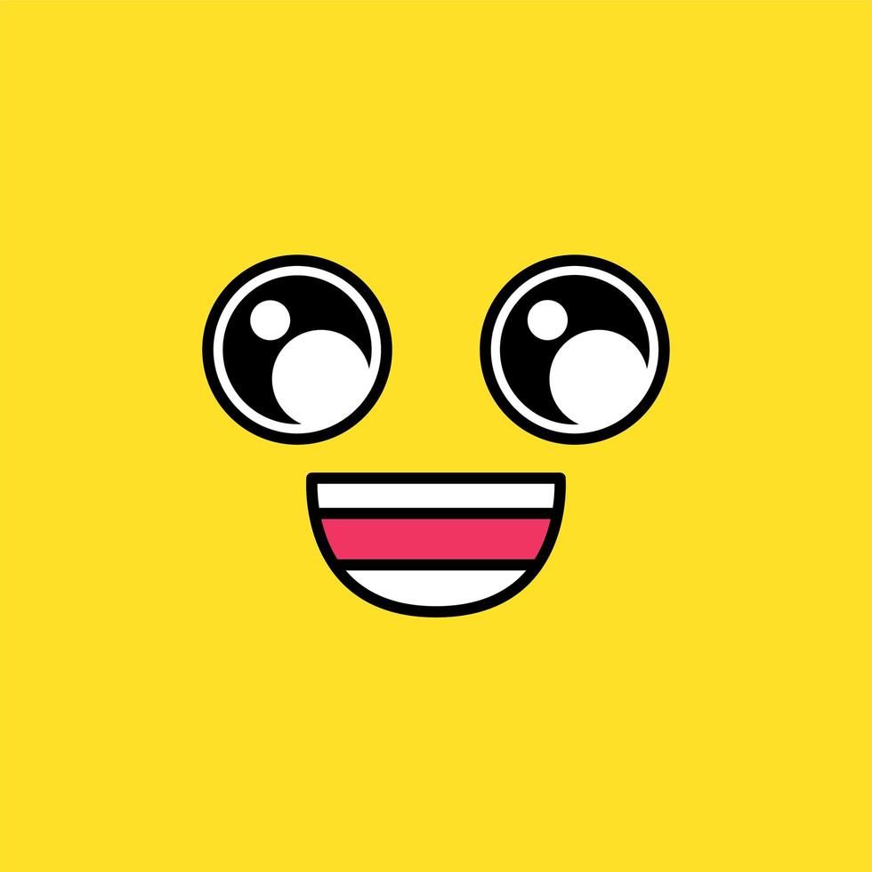 illustrazione vettoriale di emoji sorridente allegro