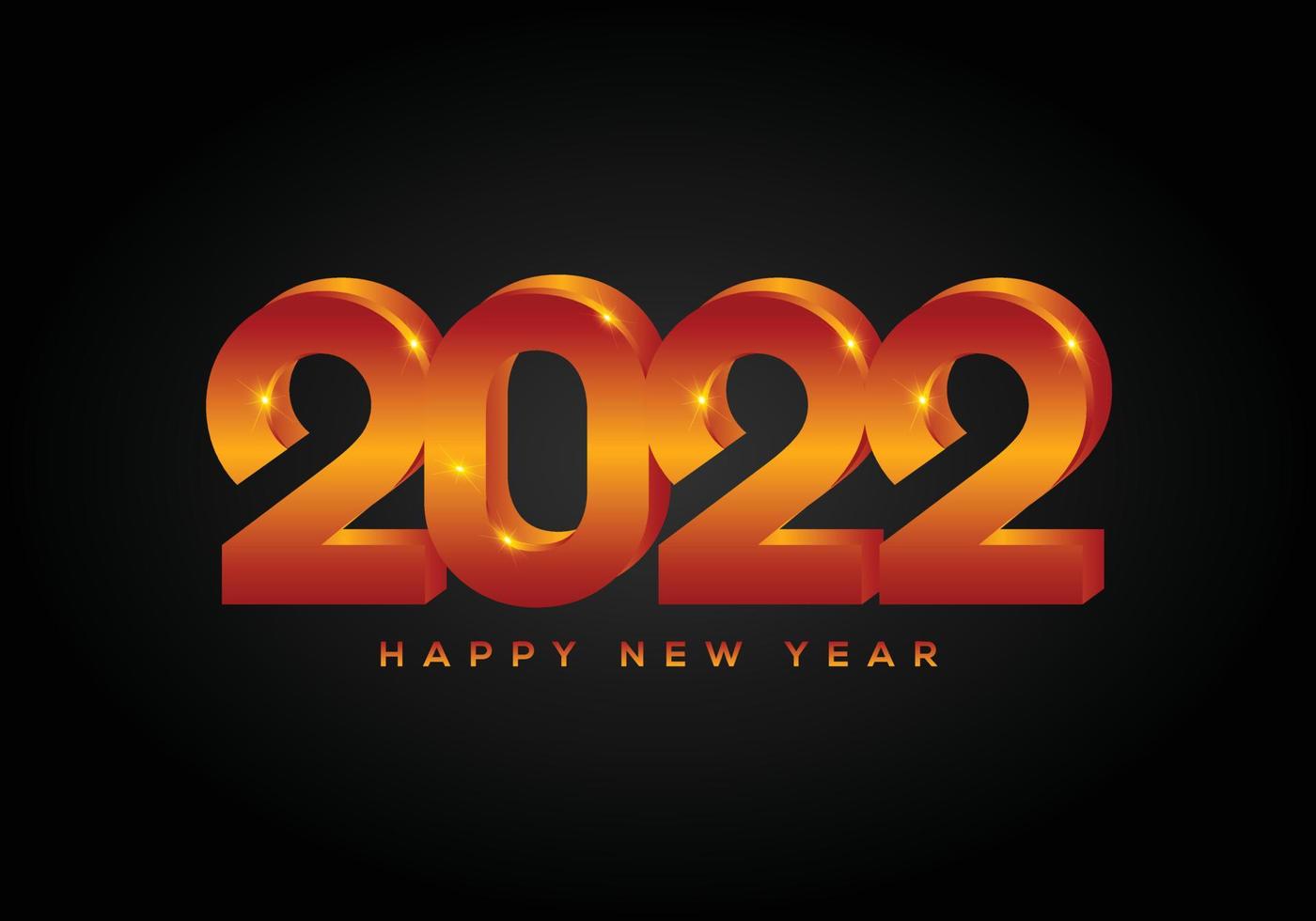 felice anno nuovo 2022. celebrazione del nuovo anno. poster, striscioni o biglietti di auguri tipografici di celebrazione vettore