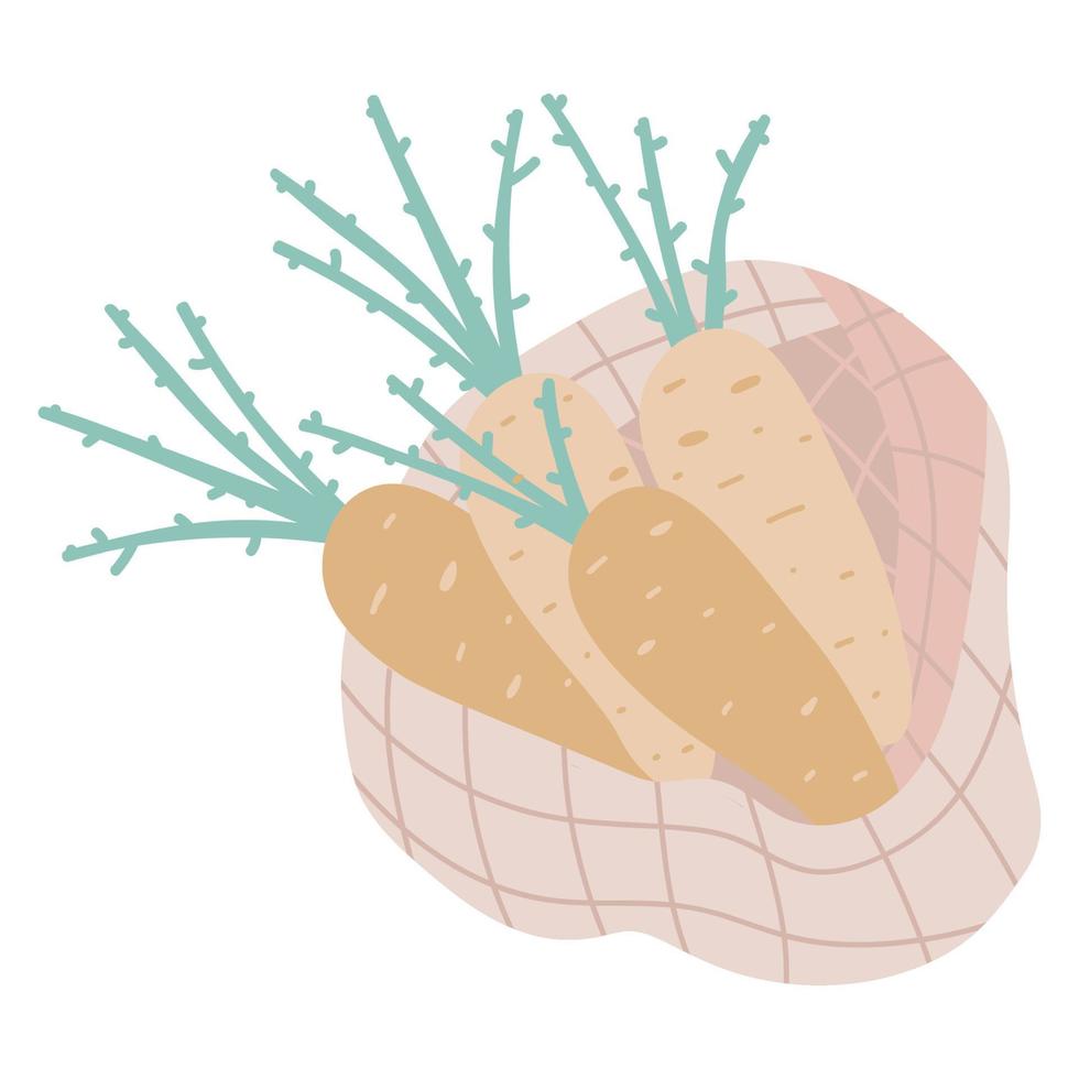 borsa della spesa riutilizzabile con carota, verdura, eco bag, shopper del mercato. vettore