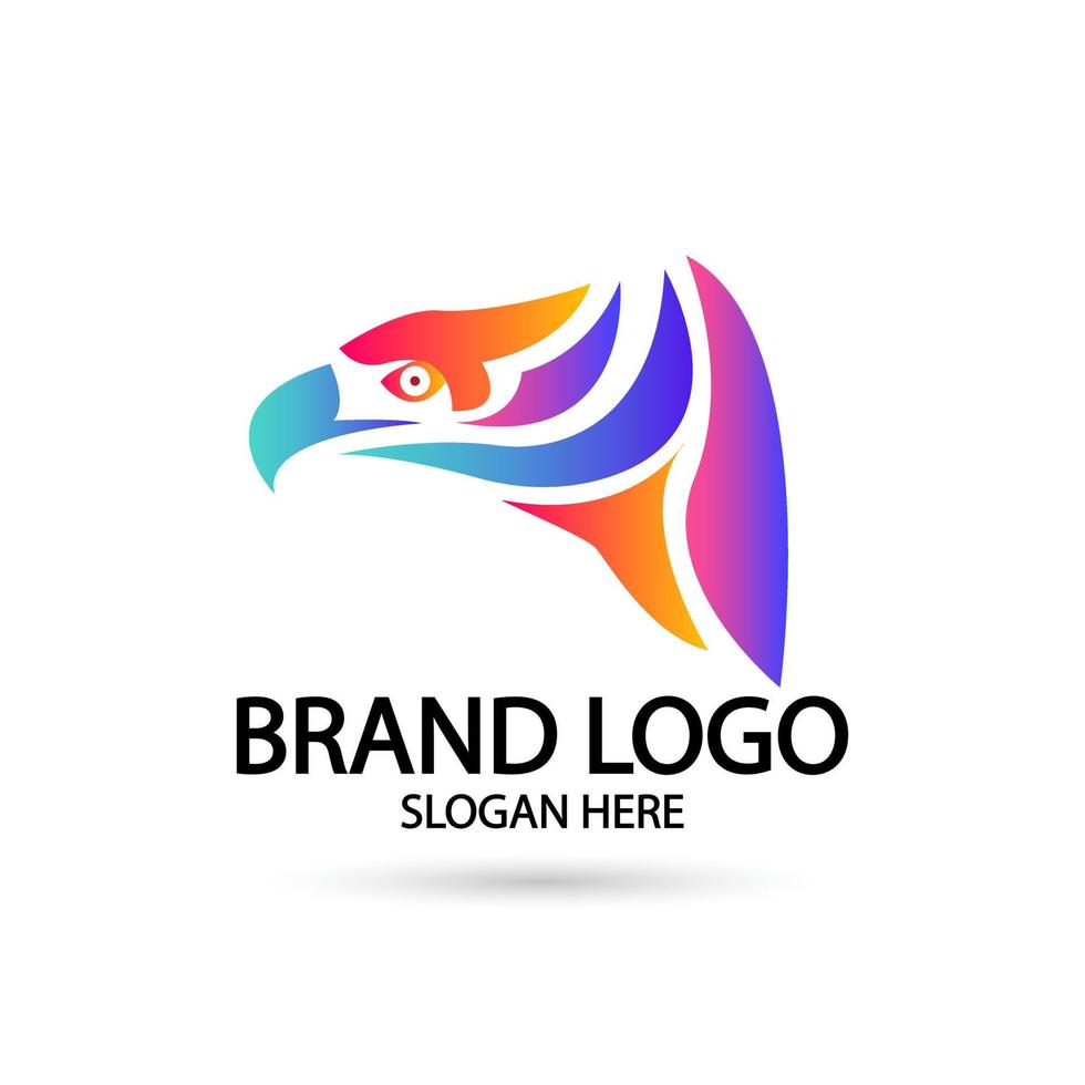 falco, aquila logo icona illustrazione vettoriale design. colore sfumato