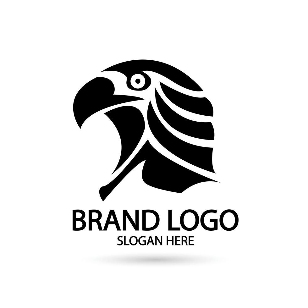 falco in bianco e nero, aquila logo icona illustrazione vettoriale design