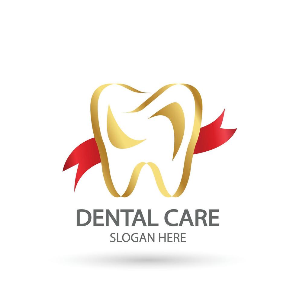 logo della clinica odontoiatrica. modello di vettore del dente, icona di simbolo di igiene orale dentale e clinica con uno stile di design moderno.