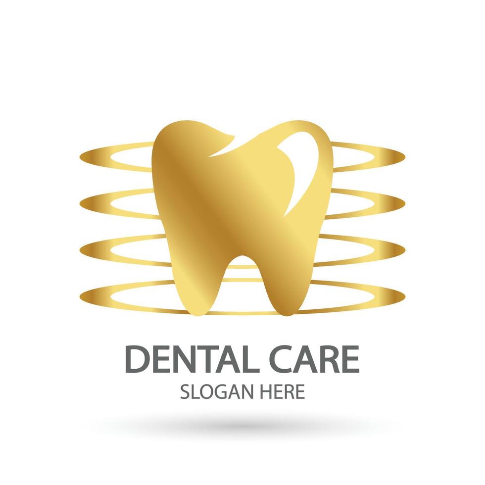 logo della clinica odontoiatrica. modello di vettore del dente, icona di simbolo di igiene orale dentale e clinica con uno stile di design moderno.