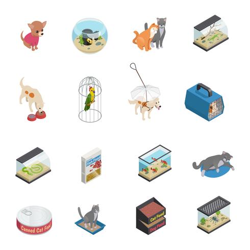 Set di icone negozio di animali vettore