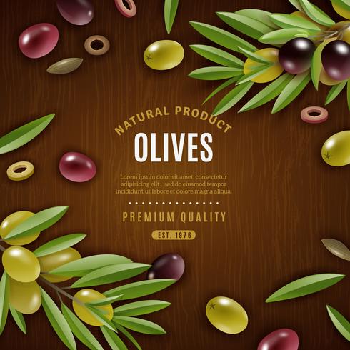 Sfondo di olive naturali vettore