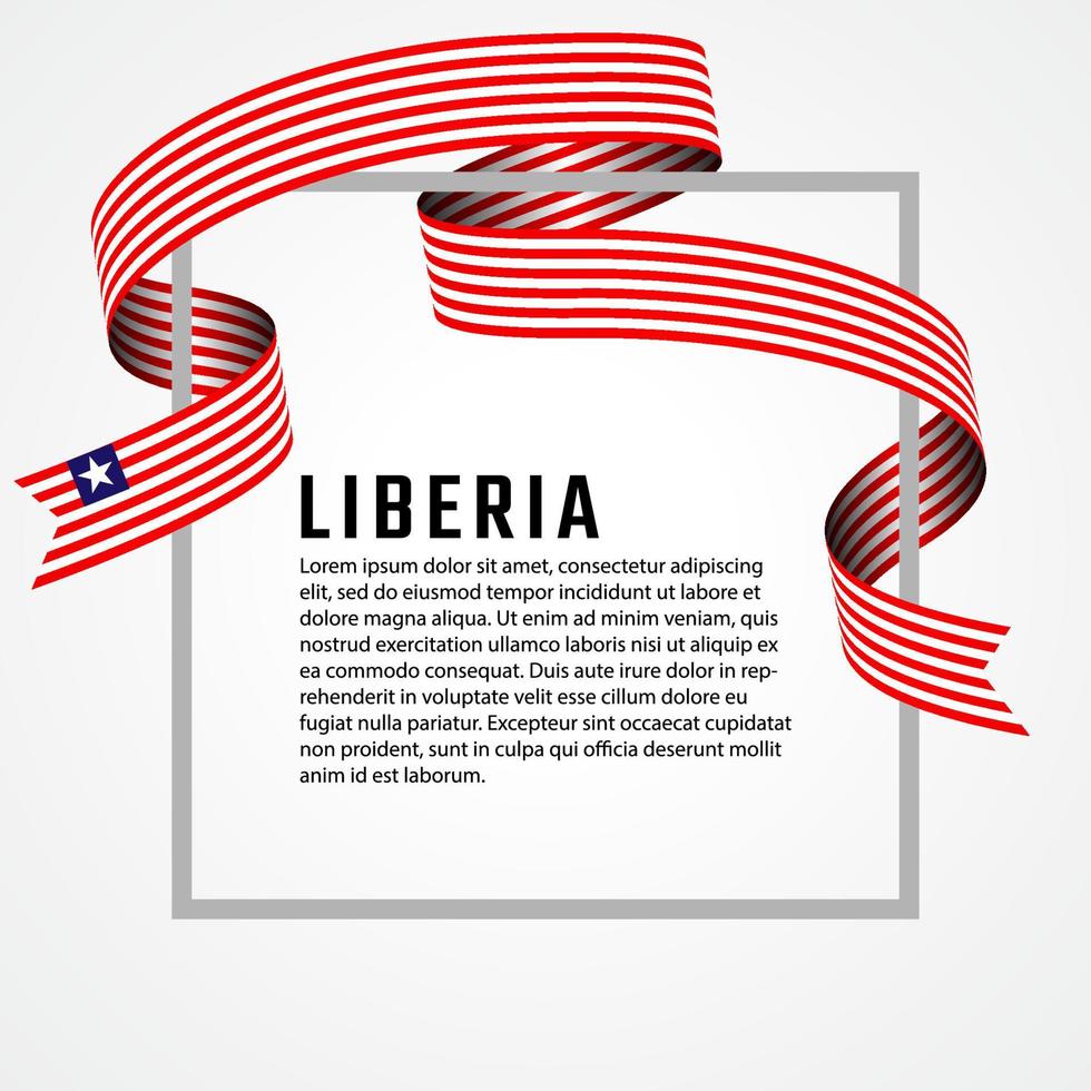 modello di sfondo bandiera liberia a forma di nastro vettore