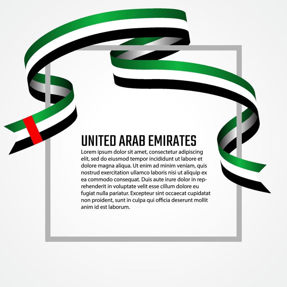 modello di sfondo bandiera degli Emirati Arabi Uniti a forma di nastro vettore