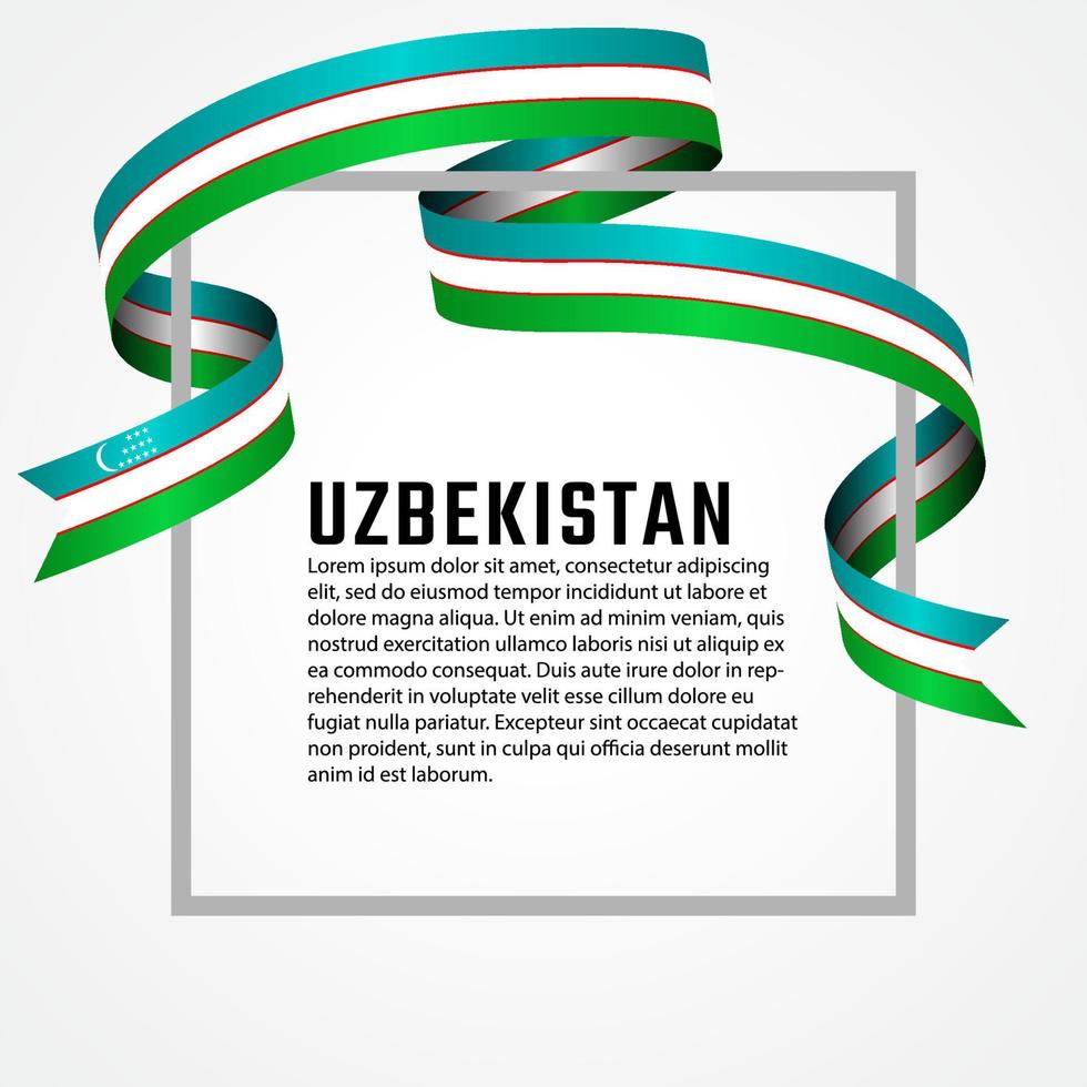 modello di sfondo bandiera uzbekistan a forma di nastro vettore