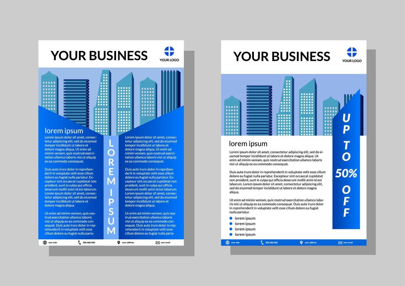 modello di volantino aziendale in formato a4. opuscoli per affari. brochure semplice ed elegante vettore