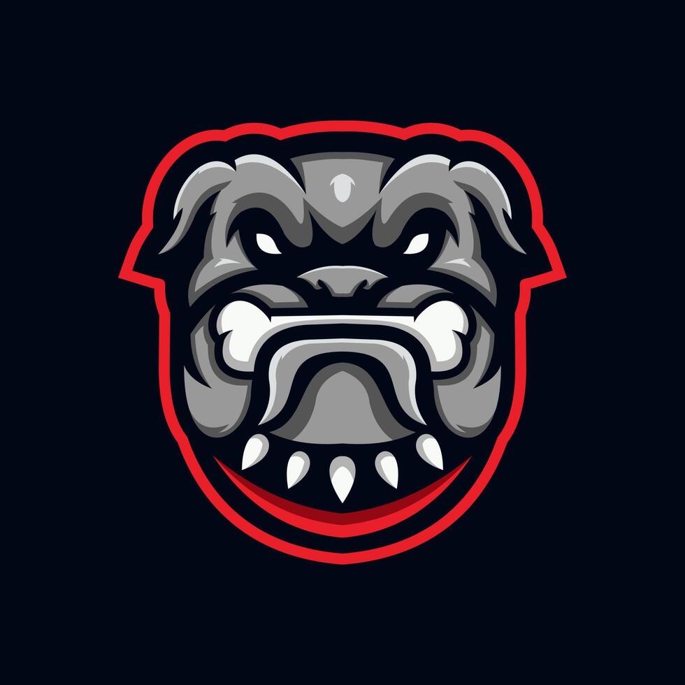 modello di illustrazione del logo e-sport bulldog vettore