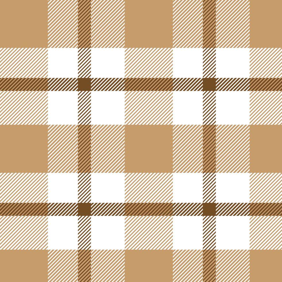 tartan seamless pattern plaid vettore con pastello marrone e bianco per la stampa, carta da parati, tessile, tovaglia, sfondo a scacchi.