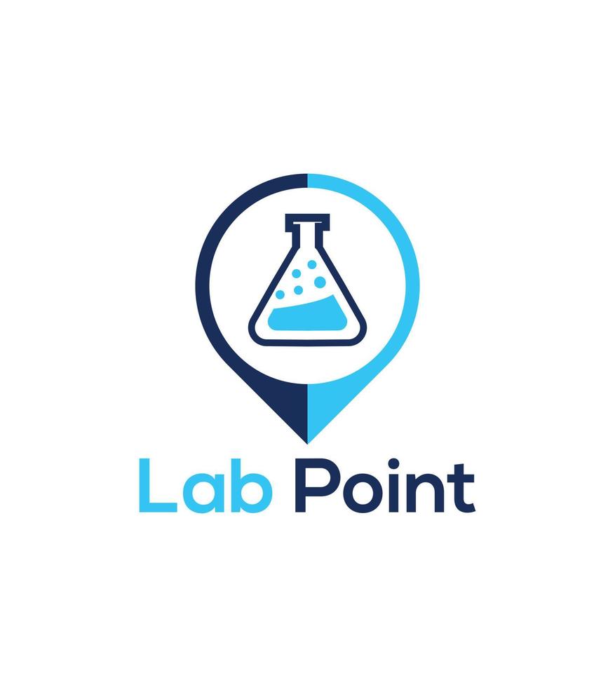 design del logo del punto di laboratorio vettore