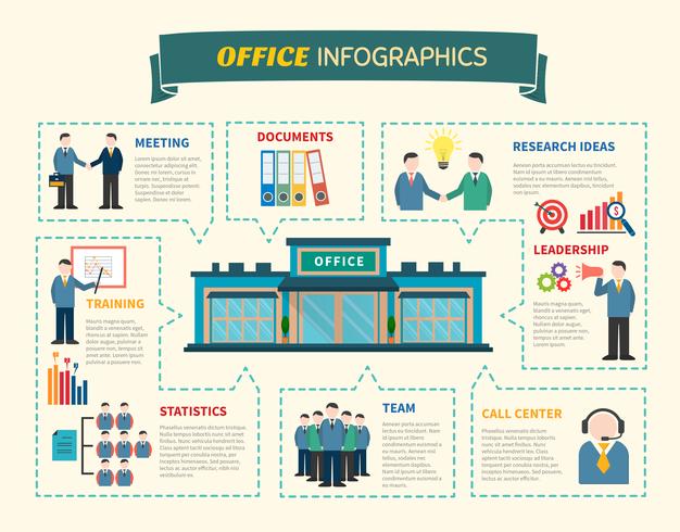 Pagina Web di Infographics persone ufficio vettore