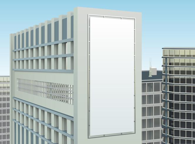 Composizione del sito di pubblicità del paesaggio urbano di costruzione vettore