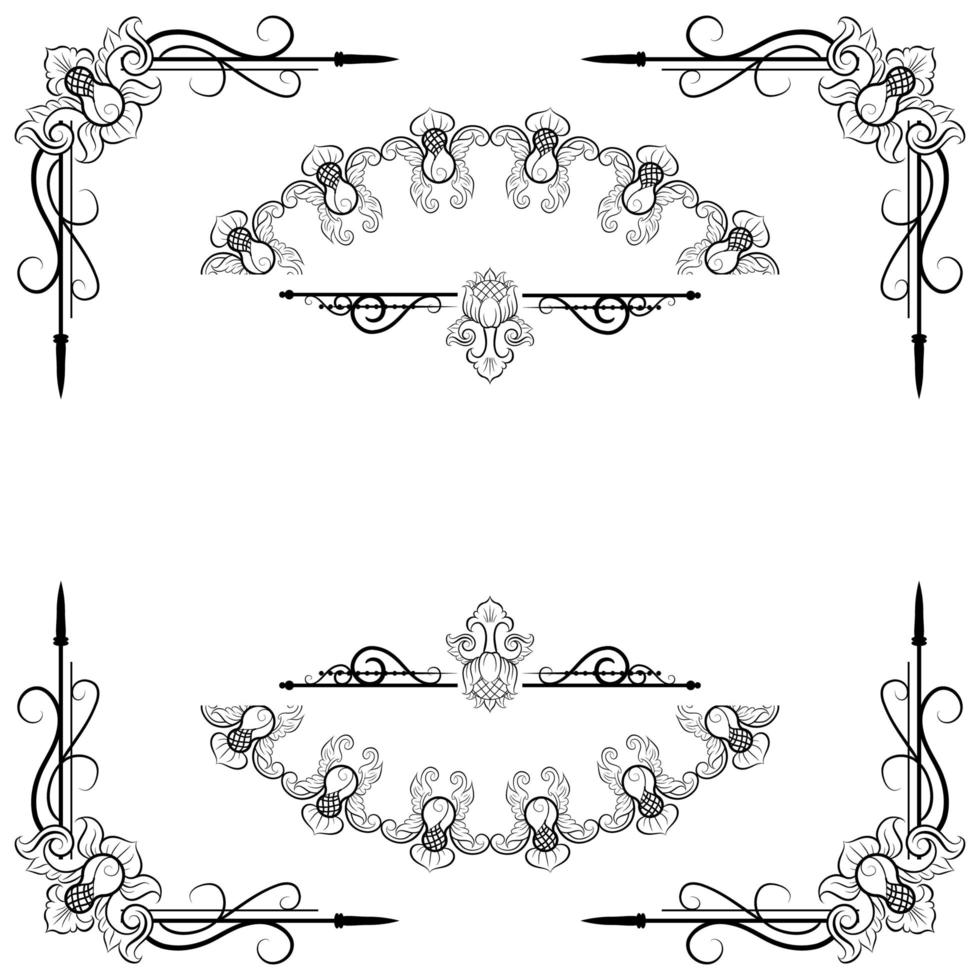 divisorio di testo decorativo in stile vittoriano barocco vettore