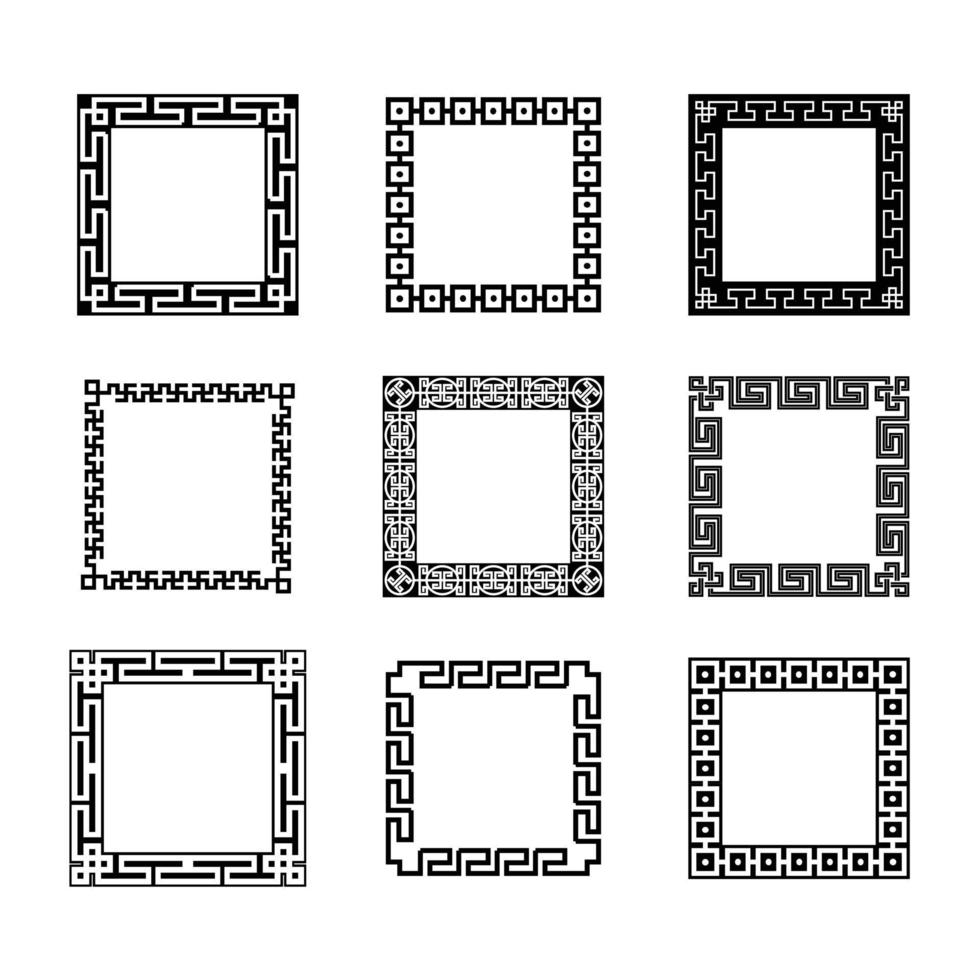 confine cornice orientale cinese vettore