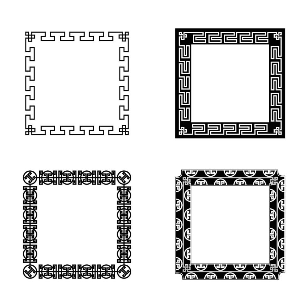 confine cornice orientale cinese vettore