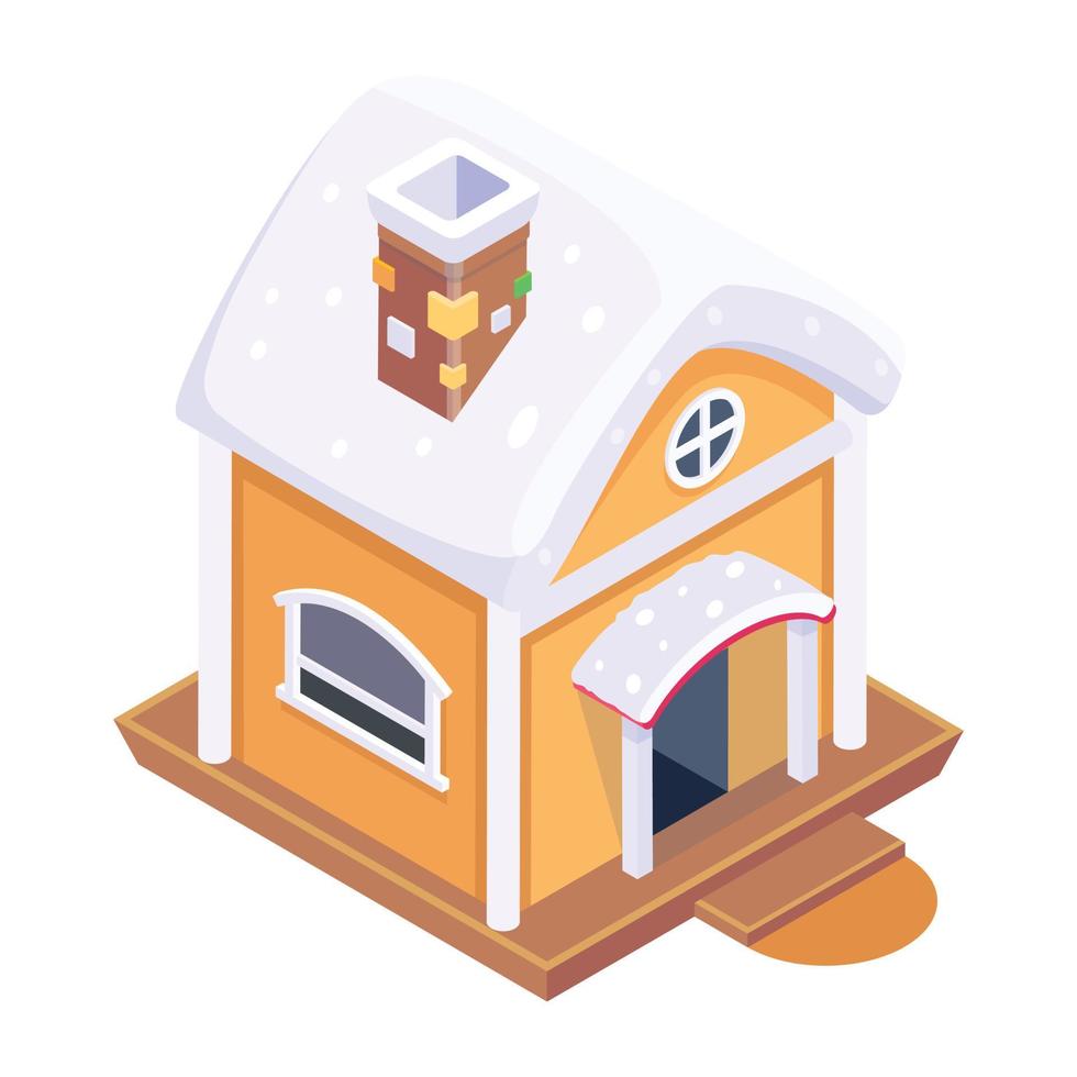 casa di neve e cottage vettore