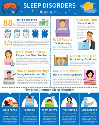 Infographics di disturbi del sonno vettore