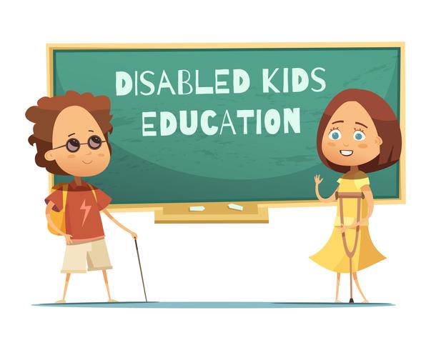 Istruzione dell&#39;illustrazione disabile dei bambini vettore