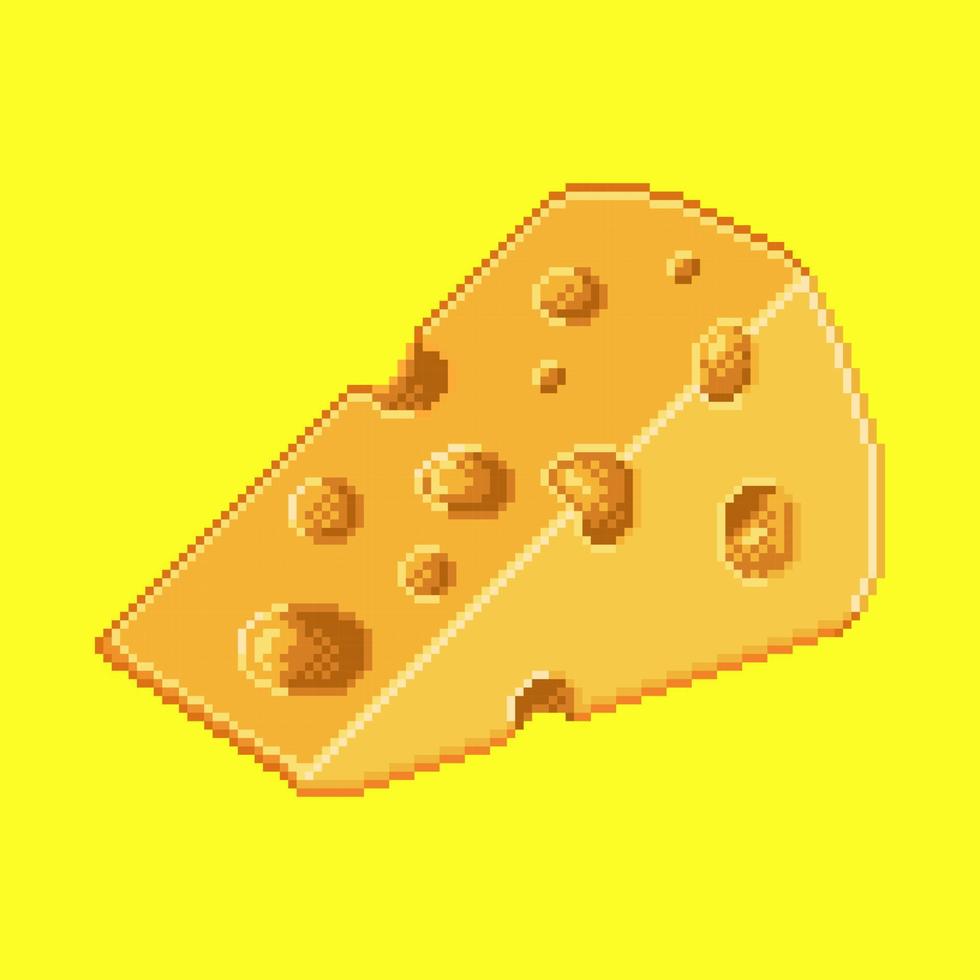 formaggio in stile pixel art vettore
