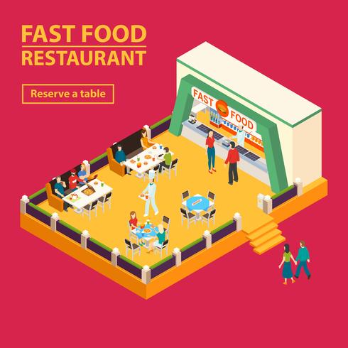 Sfondo di ristorante fast food vettore