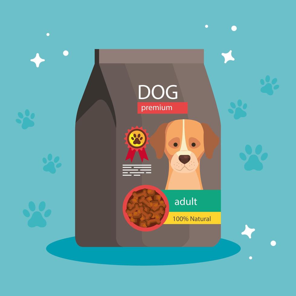 qualità del cibo per cani in borsa vettore