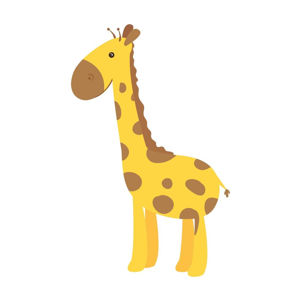 carino giraffa animale isolato icona vettore