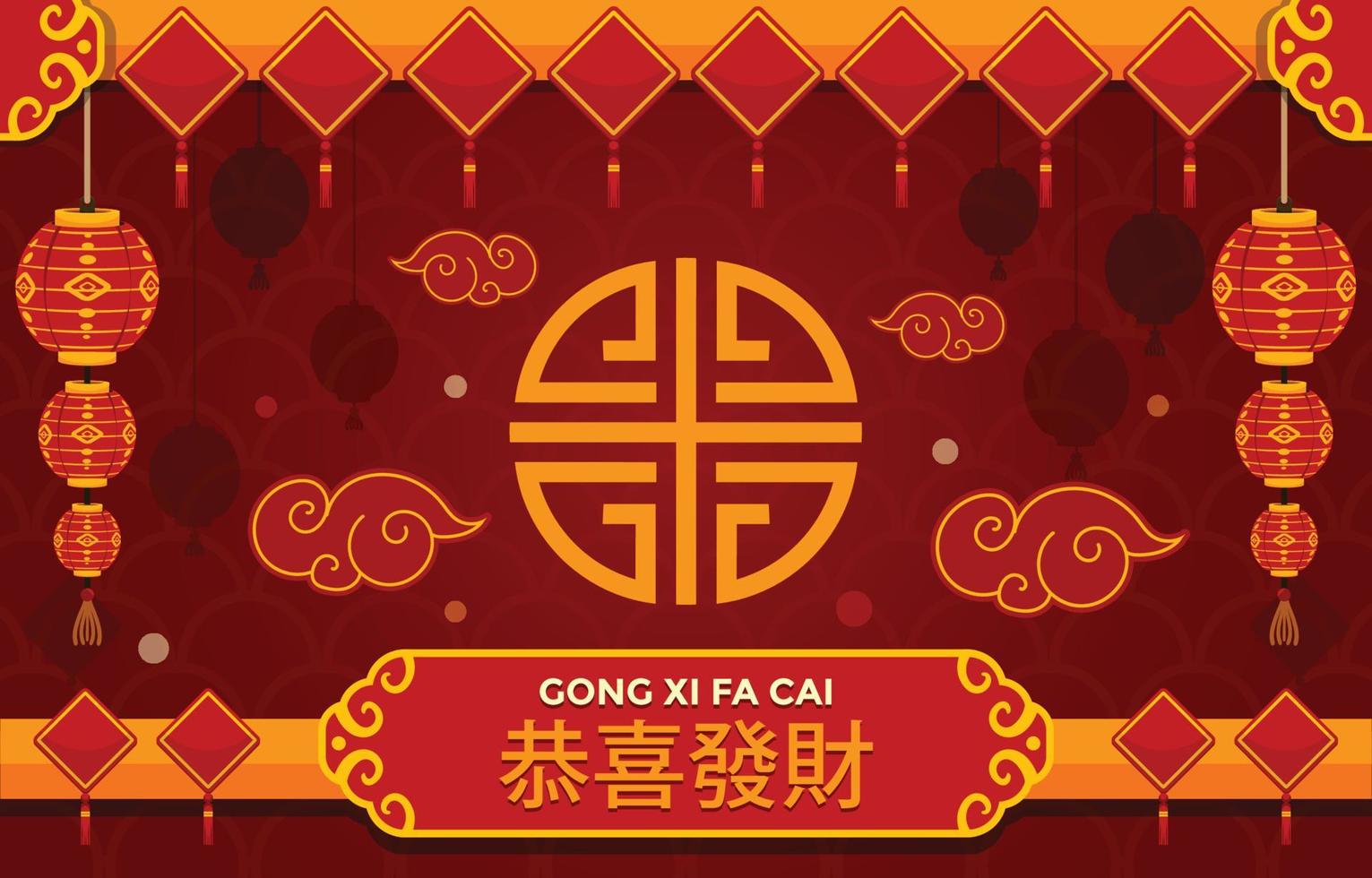 sfondo del capodanno cinese gong xi fa cai vettore