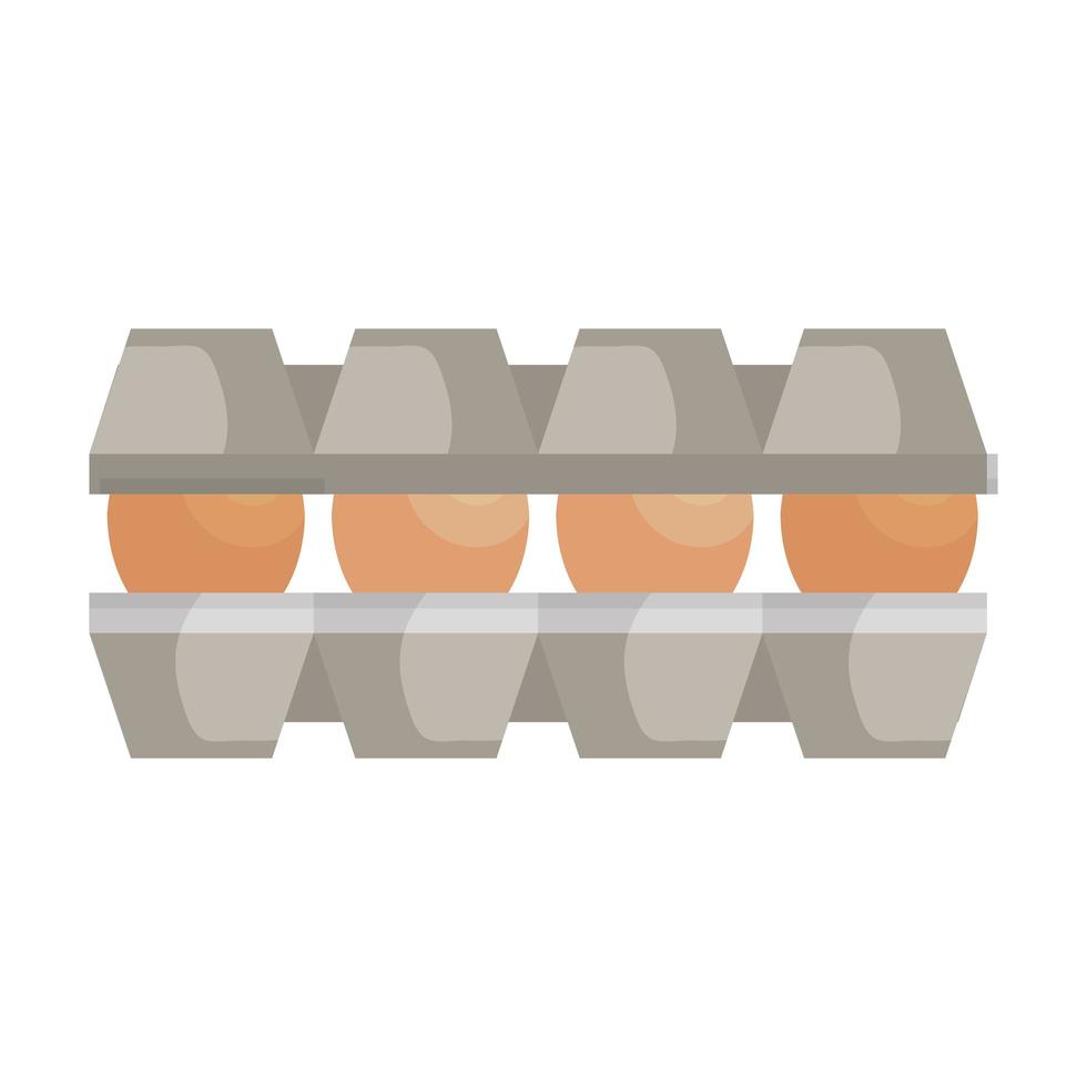 metti le uova in un pacchetto di cartone isolato icona vettore