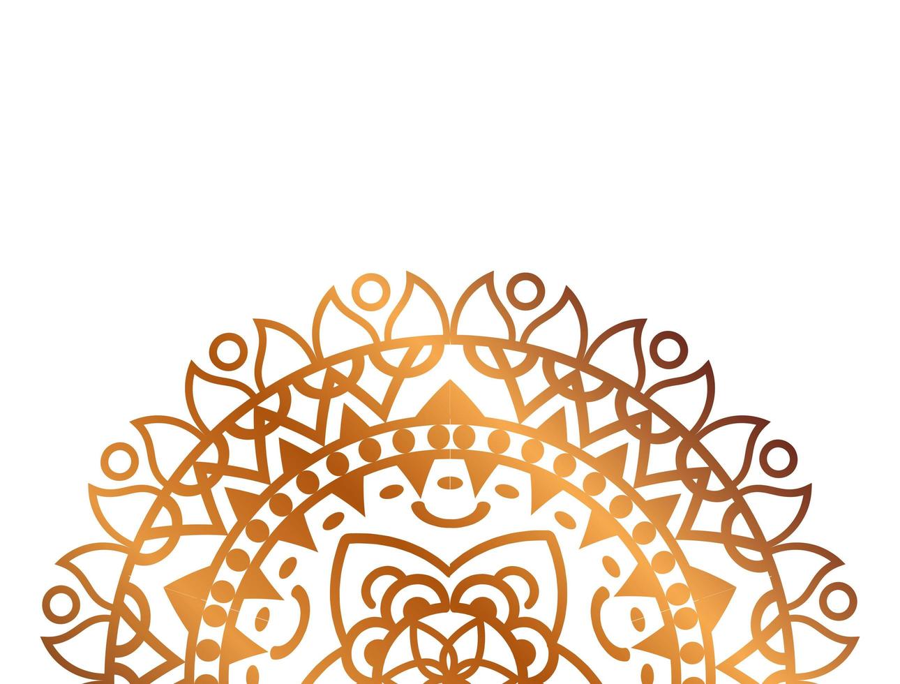 disegno vettoriale mandala bohemic oro isolato