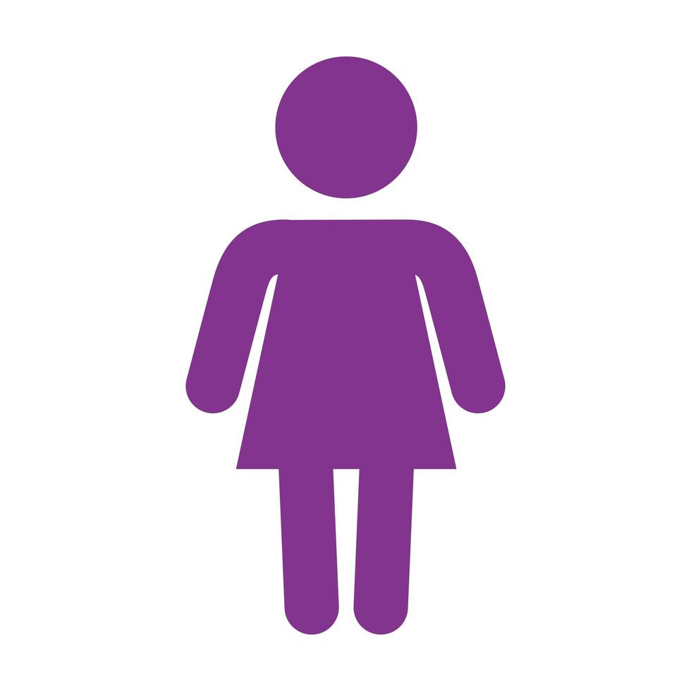 icona isolata di sagoma di avatar di figura di donna vettore