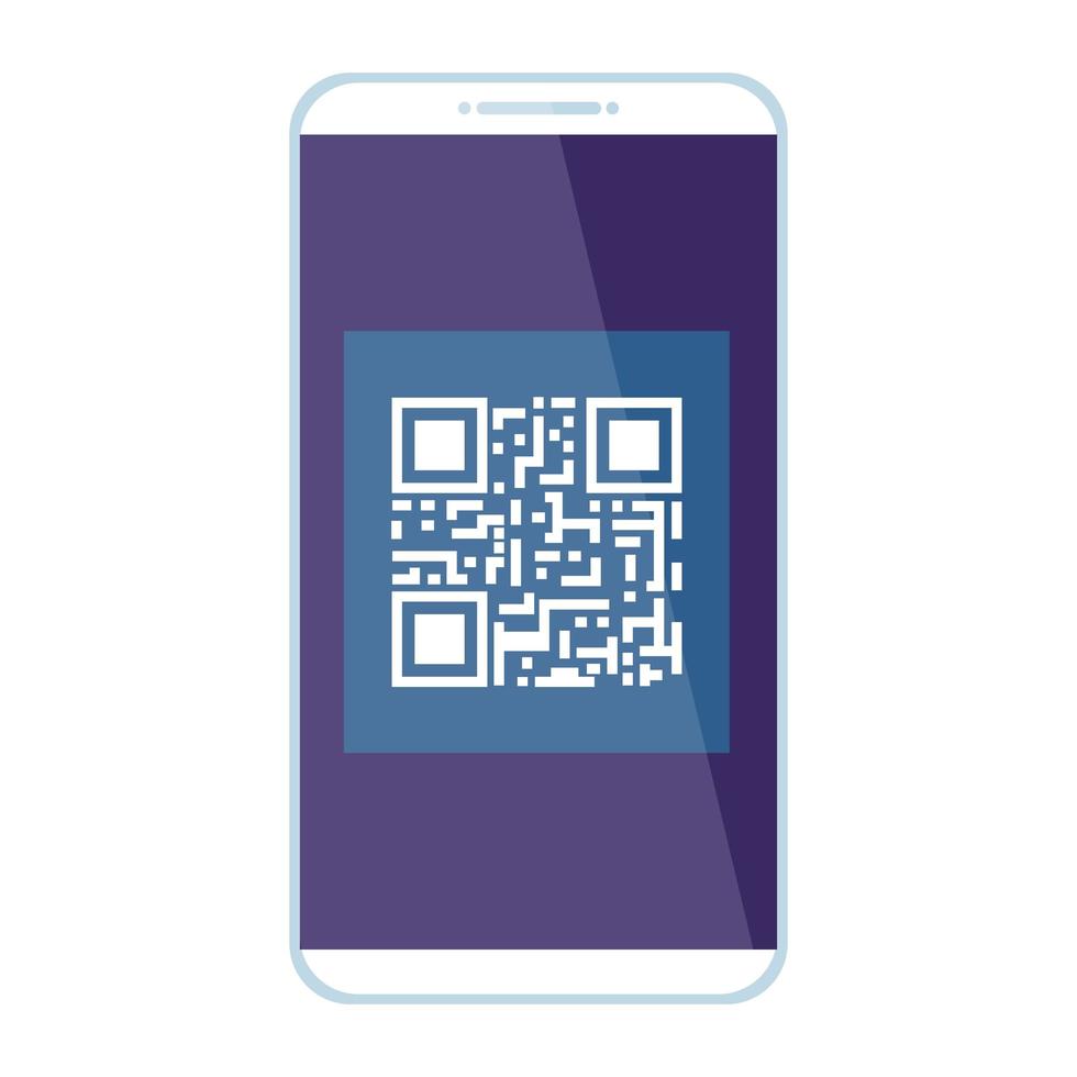 dispositivo smartphone con codice di scansione qr vettore