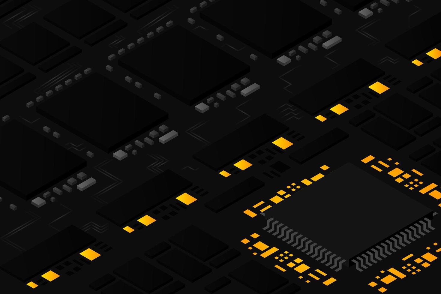 illustrazione del microchip di intelligenza artificiale. informatica quantistica. sfondo dell'illustrazione della scheda madre del pc vettore