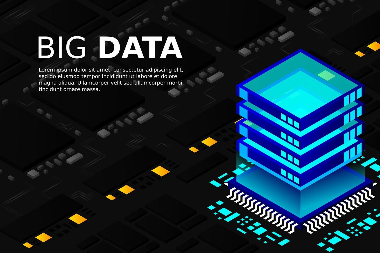 illustrazione del microchip di intelligenza artificiale. informatica quantistica. sfondo dell'illustrazione della scheda madre del pc vettore