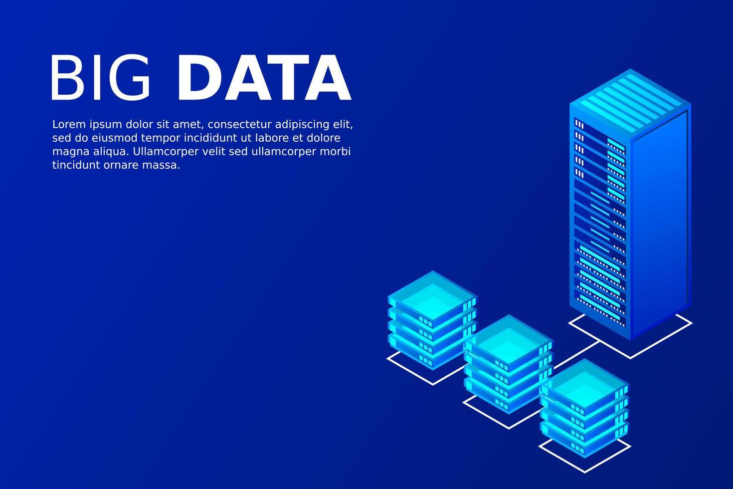 mainframe, server alimentato, concetto di alta tecnologia, data center, archiviazione dati cloud vettore